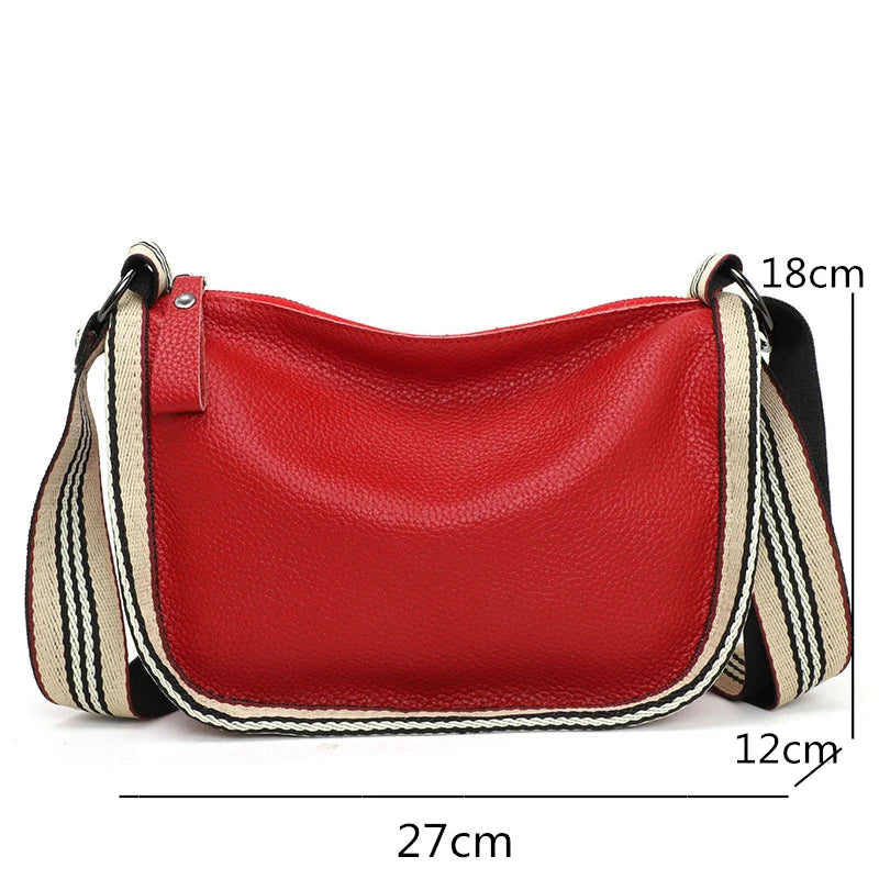 High Women Leather Shoulder Bag Handbag Cowhide Messenger Tote Bag