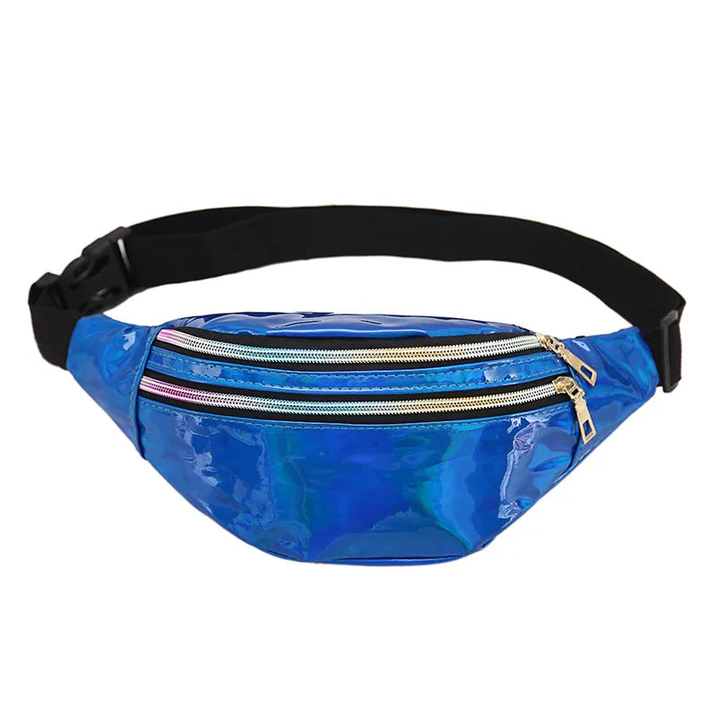 Holographic Fanny Pack Laser PU Waist Bag for Women