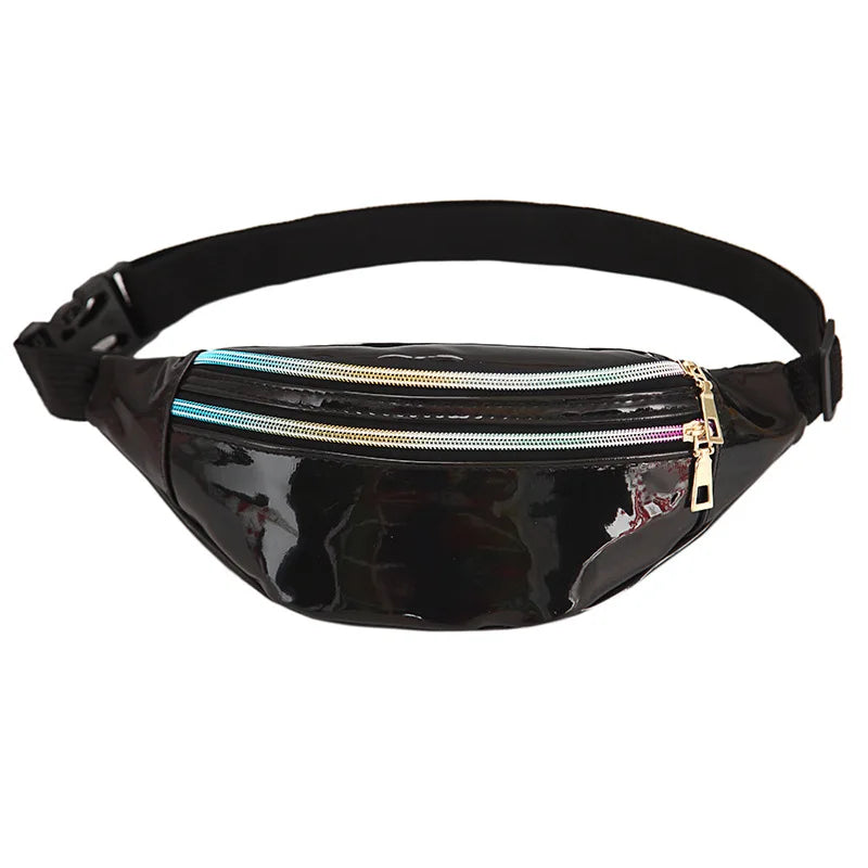 Holographic Fanny Pack Laser PU Waist Bag for Women