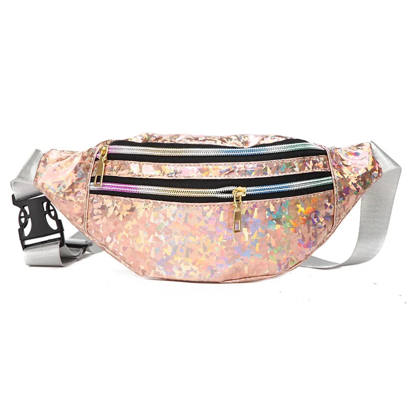 Holographic Waist Bag Laser PU Beach Travel Purse Belt Bags