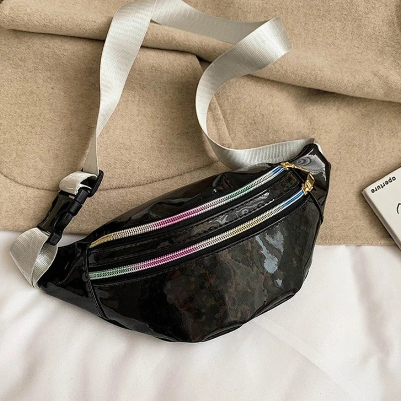 Laser PU Holographic Waist Bag for Beach Travel