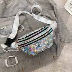 Holographic Waist Bag Laser PU Beach Travel Purse Belt Bags
