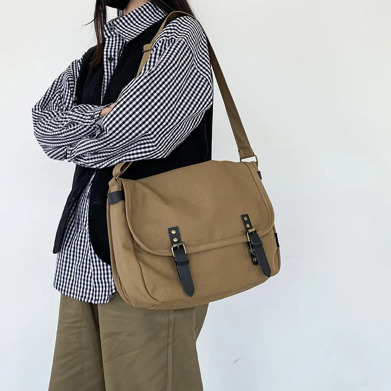 HK Retro Postman Men's Canvas Messenger Bag