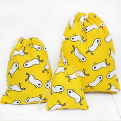 Cotton Drawstring Pouch Cosmetics Travel Storage Bag