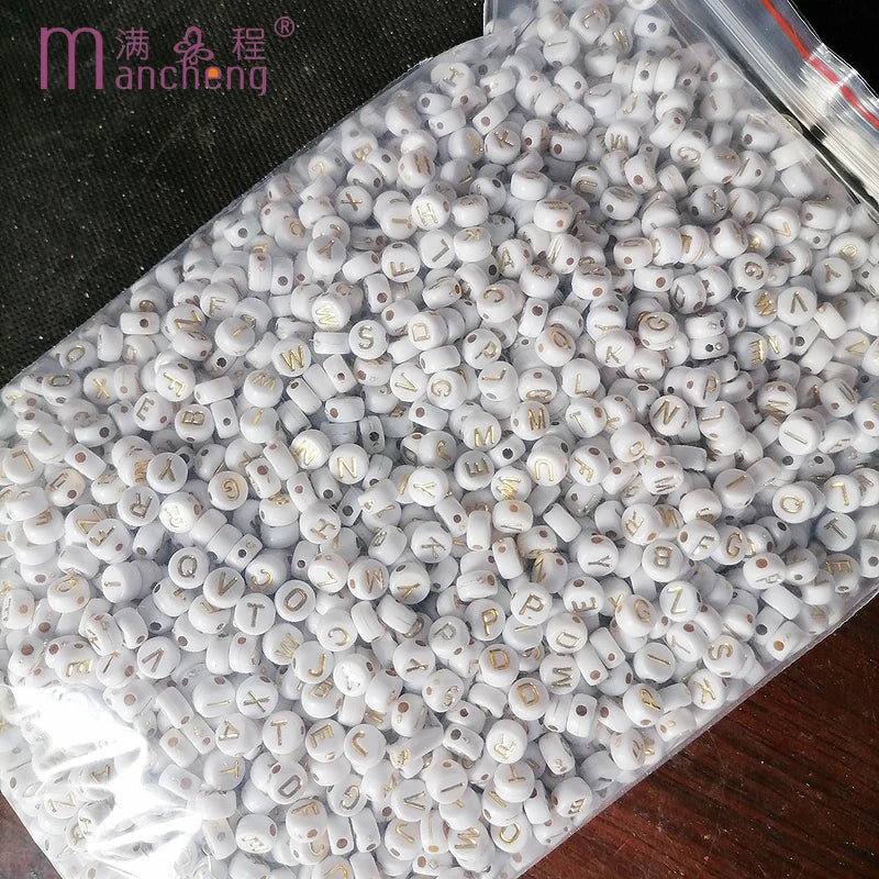 3750Pcs Acrylic Plastic Halloween Mix 26 Letters Beads DIY Bracelet Kids Jewelry