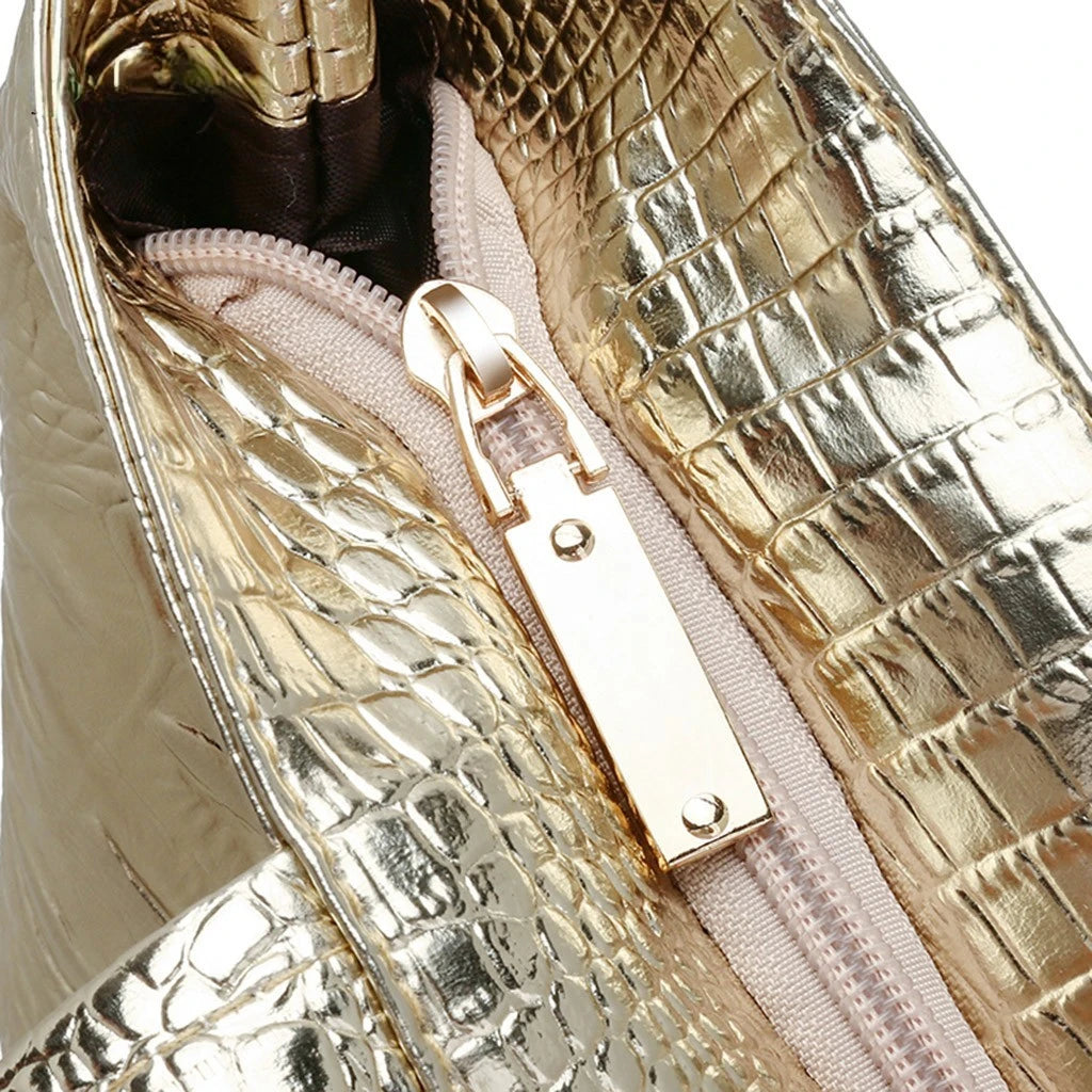 Laser Hologram Leather Shoulder Bag Lady Shopping Bags Silver Handbag