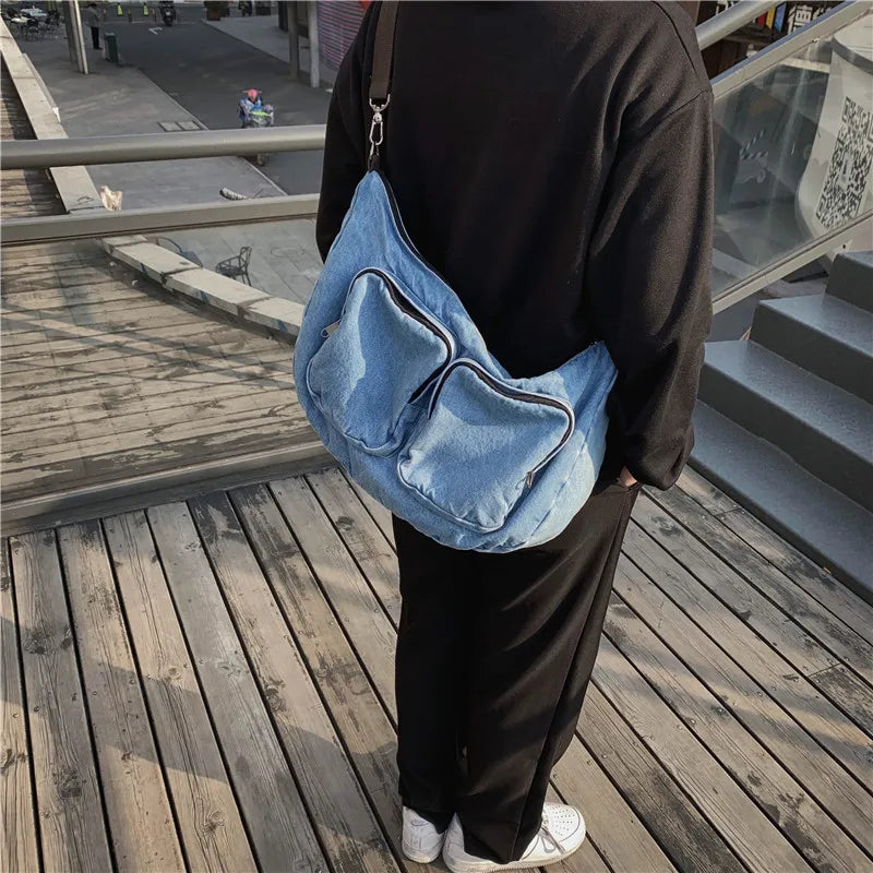Japanese Denim Handbag Crossbody Bags for Women Casual Messenger