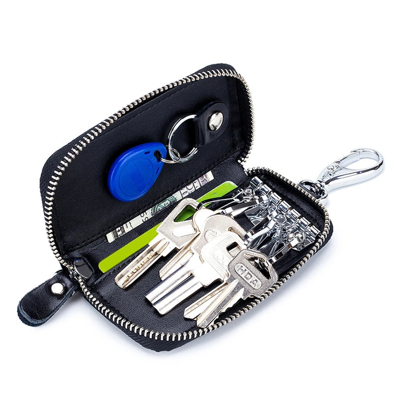 Key Wallets PU Leather Men Car Key Holders Multifunction Zipper