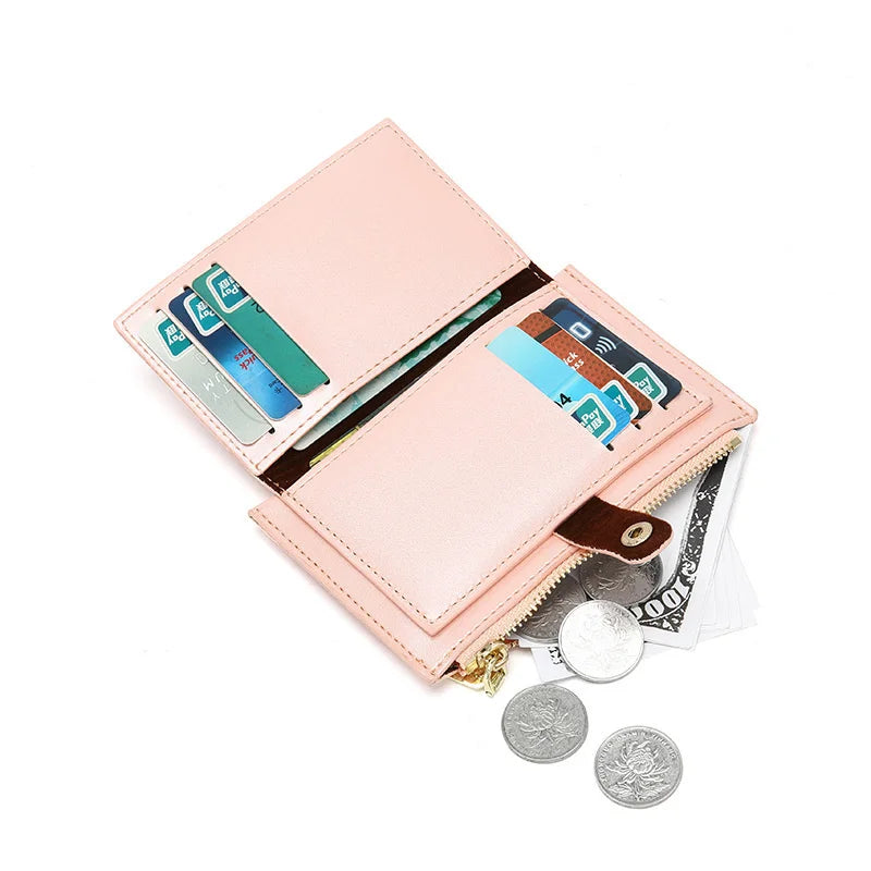 Female Coin Purse Short Wallet PU Leather Clutch Bag