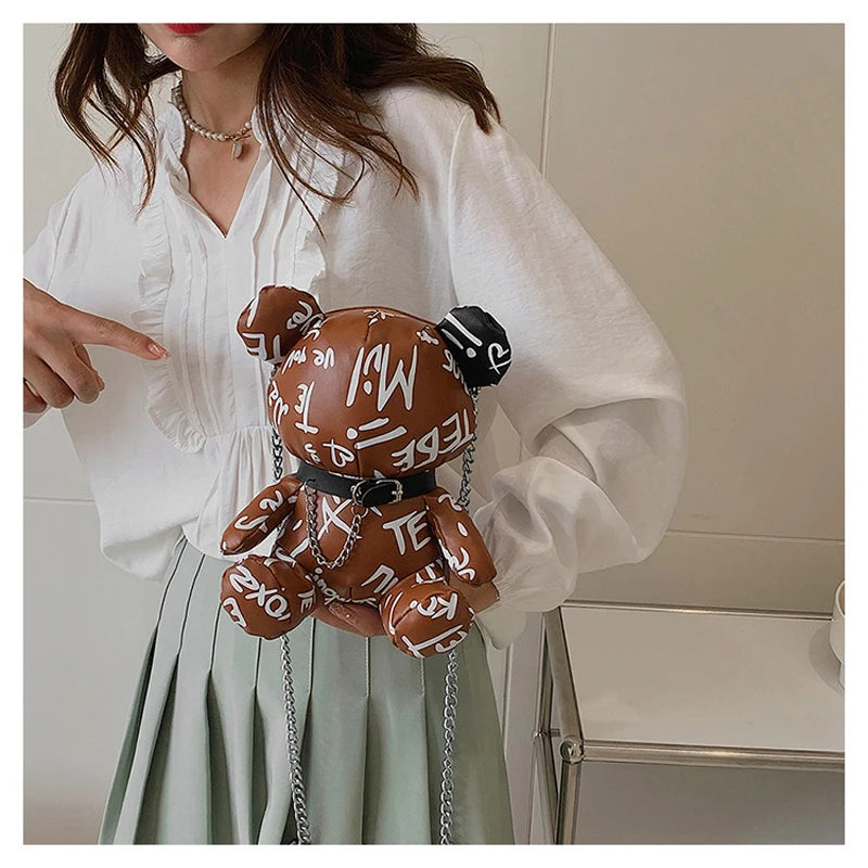 Cute Bear Chain Shoulder Bag