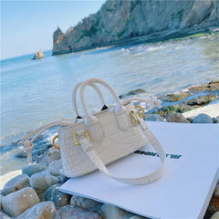 Stone Pattern Solid Personalized Ins Net Red Handheld Crossbody Small Square Bag