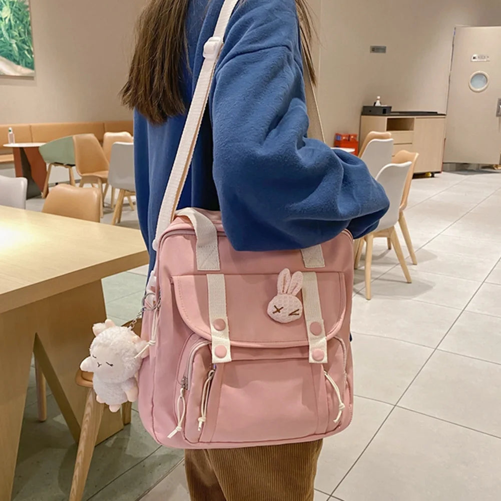 Large Capacity Nylon Backpack for Teen Girls School Travel