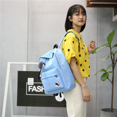 Nylon Printing Solid backpack girl school bags for teenage College wind Women Sc