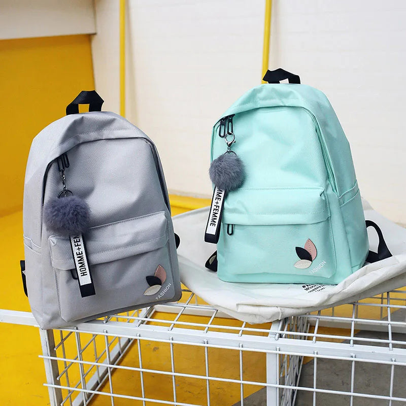 Nylon Printing Solid Girl School Backpack for Teens