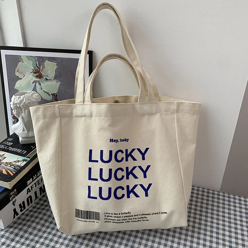 Retro Ins Letter Canvas Bag Men's and Women's Shoulder Bag