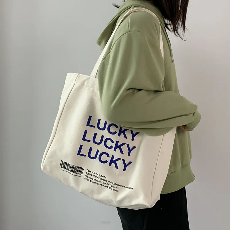 Retro Ins Letter Canvas Bag Men's and Women's Shoulder Bag
