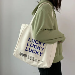 Retro Ins Letter Canvas Bag Men's and Women's Shoulder Bag