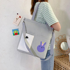 Canvas Shoulder Bag for Students Large Capacity Handbag