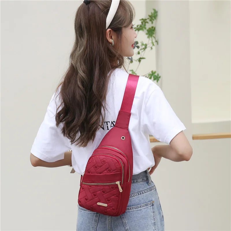 Casual Nylon Chest Bags Waist Packs Crossbody Shoulder Handbags for Phone