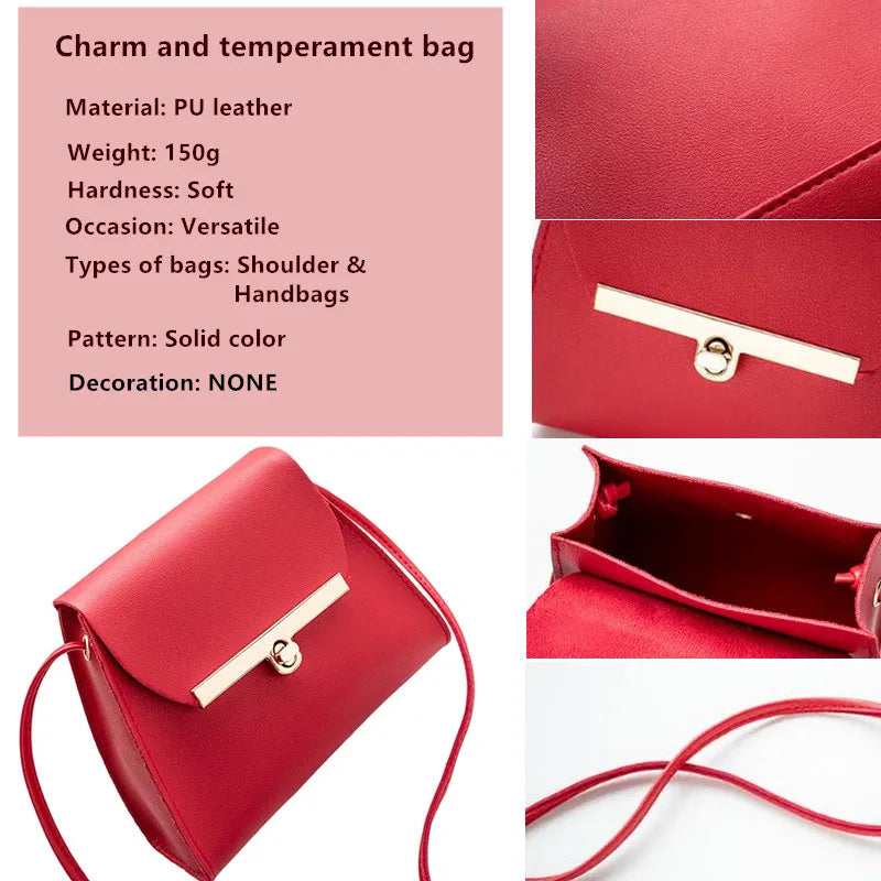 PU Leather Small Square Bag Women's Shoulder Diagonal Handbag
