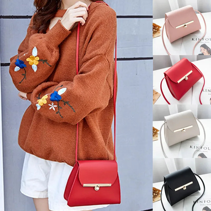 PU Leather Small Square Bag Women's Shoulder Diagonal Handbag