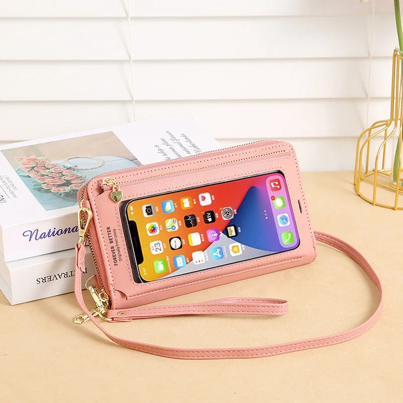 Women's Touch Screen Mobile Phone Bag Anti-theft Crossbody Purse