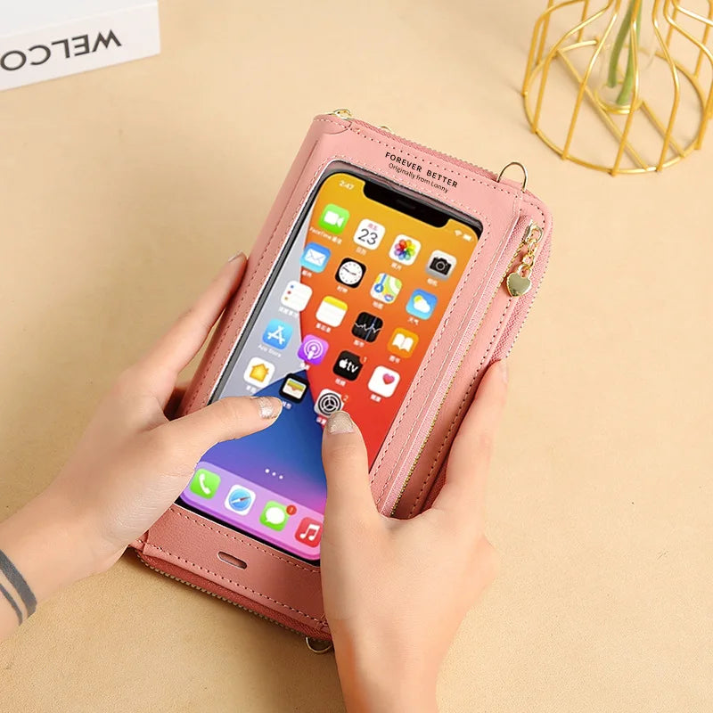 Women's Touch Screen Mobile Phone Bag Anti-theft Crossbody Purse