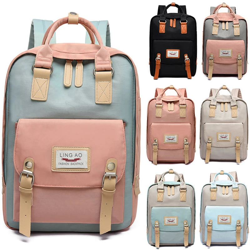 Lady Korea Style Waterproof Backpack Laptop Women Book Bag Female College