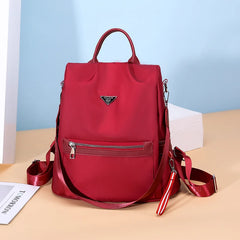 Vintage High Leather Backpack Women's School Bag