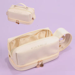 Large Capacity Travel Cosmetic Bag Portable Makeup Brush Organizer