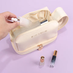 Large Capacity Travel Cosmetic Bag Portable Makeup Brush Organizer