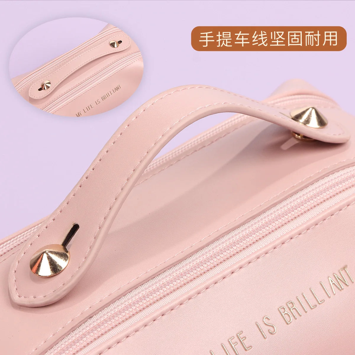 Large Capacity Travel Cosmetic Bag Portable Makeup Brush Organizer