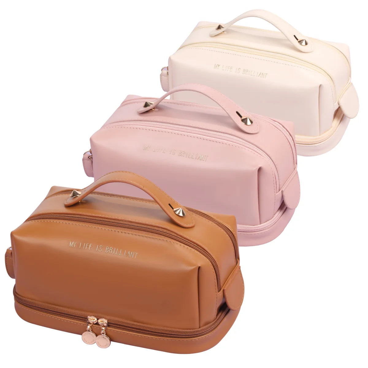 Large Capacity Travel Cosmetic Bag Portable Makeup Brush Organizer