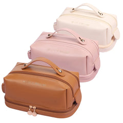 Large Capacity Travel Cosmetic Bag Portable Makeup Brush Organizer