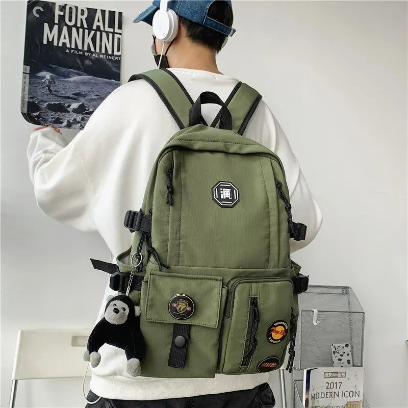 Large Capacity Waterproof Nylon Backpack Men Women Travel Bag
