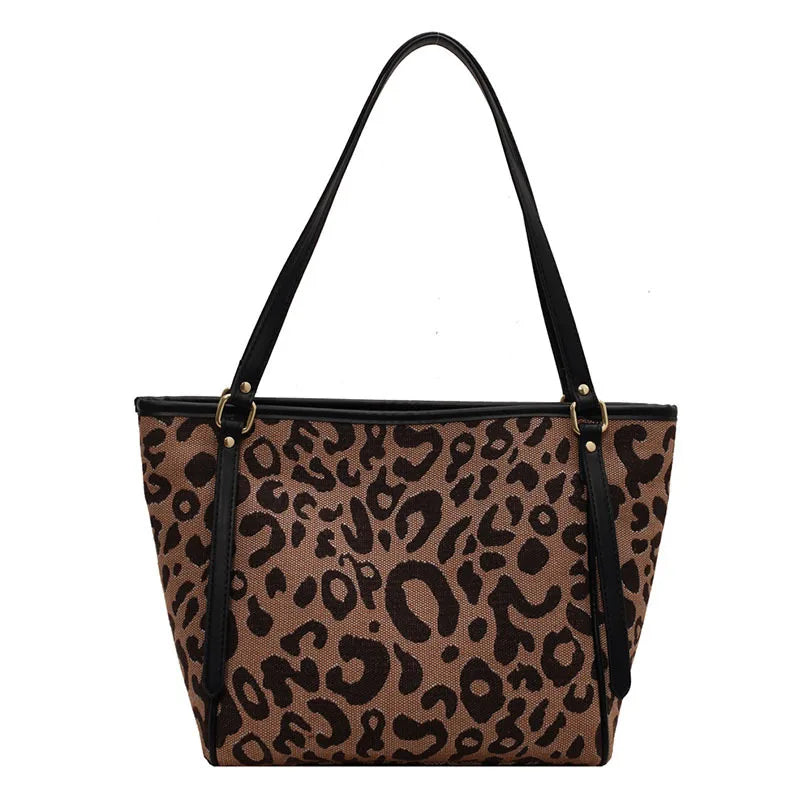 Leopard Printed Women Tote Shoulder Shopper Bags Purses and Handbags