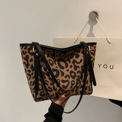Leopard Printed Women Tote Shoulder Shopper Bags Purses and Handbags
