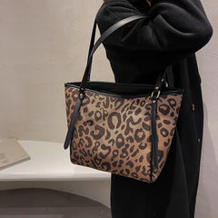 Leopard Printed Women Tote Shoulder Shopper Bags Purses and Handbags