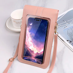 Double-Layer Shoulder Bag Touch Screen Messenger Women's Mobile Phone Bag
