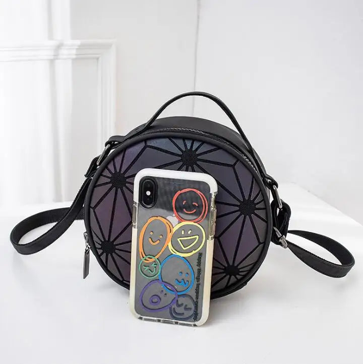 Luminous Geometric Box Bag Hologram Laser Handbag