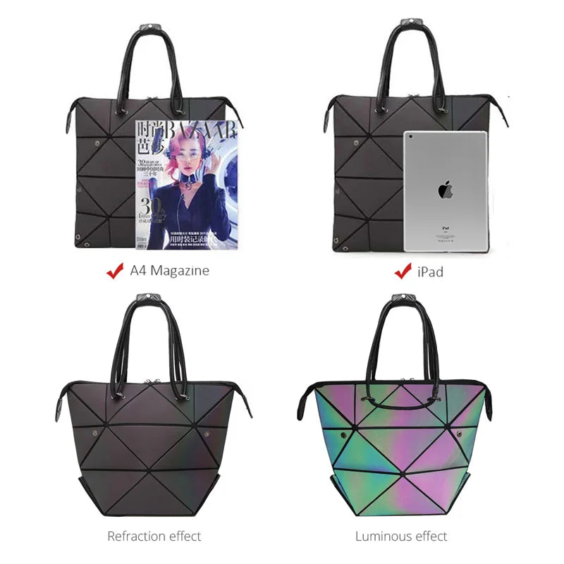 Geometric Crossbody Bag Holographic Chain Shoulder Clutch