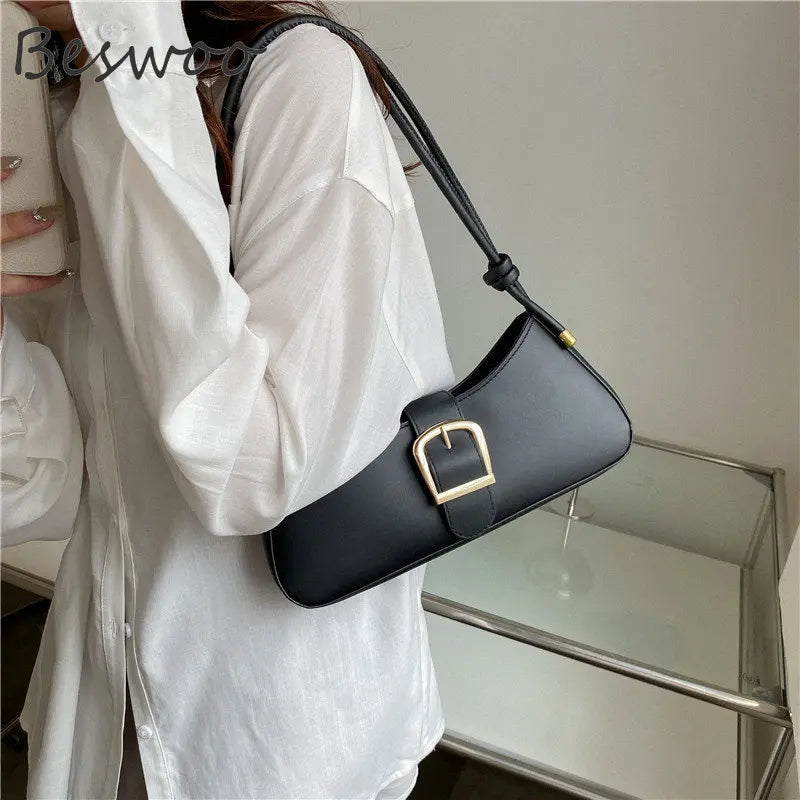 Retro Shoulder Bag Solid Armpit Crossbody Bags
