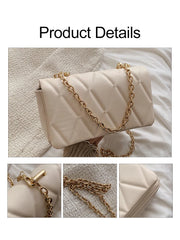 Women's Plaid Messenger Bag Small Handbag Casual Chain CrossBody