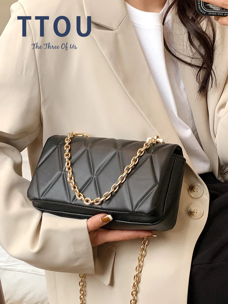 Women's Plaid Messenger Bag Small Handbag Casual Chain CrossBody
