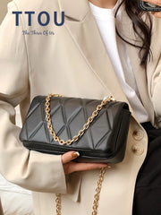 Women's Plaid Messenger Bag Small Handbag Casual Chain CrossBody