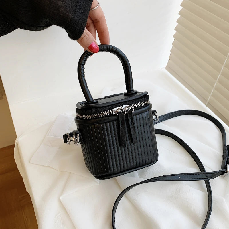 Mini Box PU Leather Crossbody Bag Short Handle Women Shoulder Handbag Green