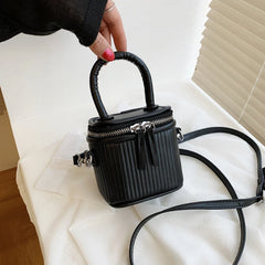 Mini Box PU Leather Crossbody Bag Short Handle Women Shoulder Handbag Green