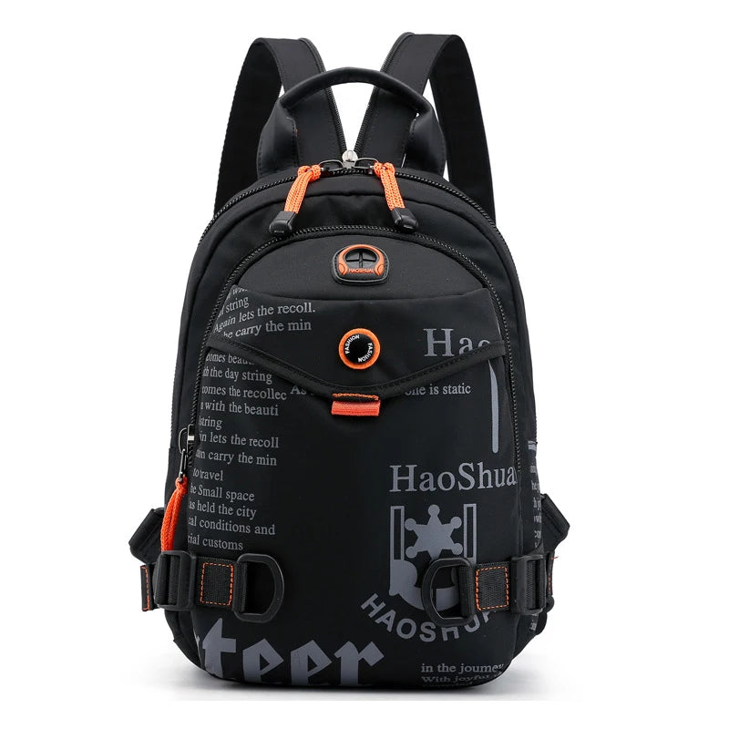 Men Nylon Shoulder Bag Small Daily Backpacks Travel Bag Boys Casual Chest Bags