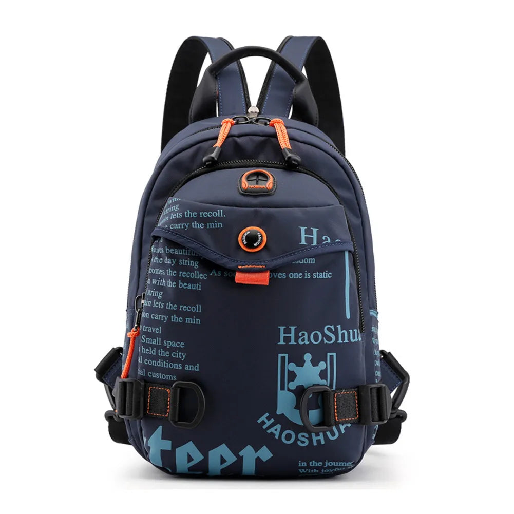 Men Nylon Shoulder Bag Small Daily Backpacks Travel Bag Boys Casual Chest Bags