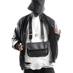 Men Small Crossbody Square Bag Phone Diagonal Street Style Shoulder Bag
